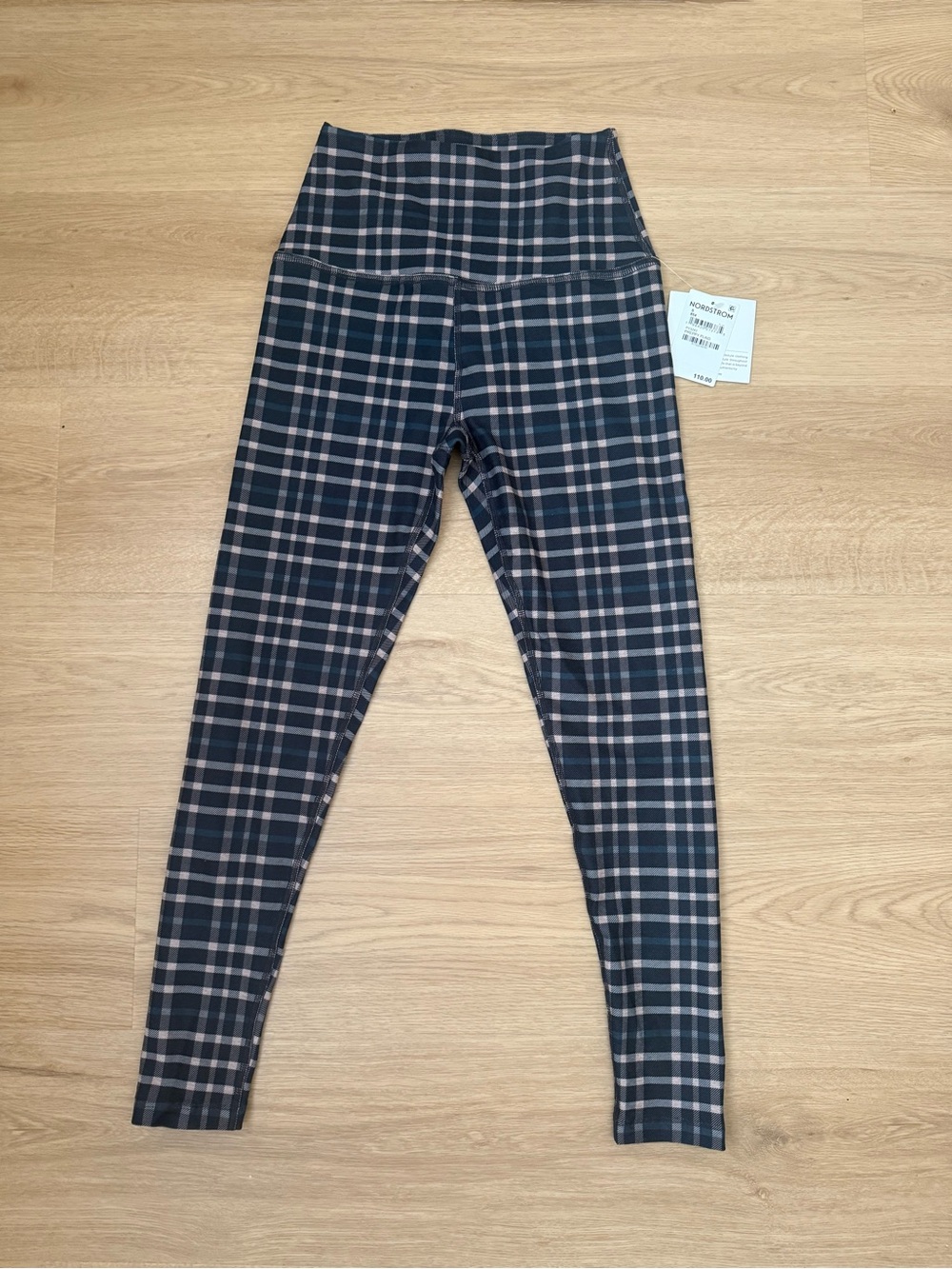 Beyond Yoga Preppy Plaid Softmark High-Waist Leggings - Navy & Light Pink